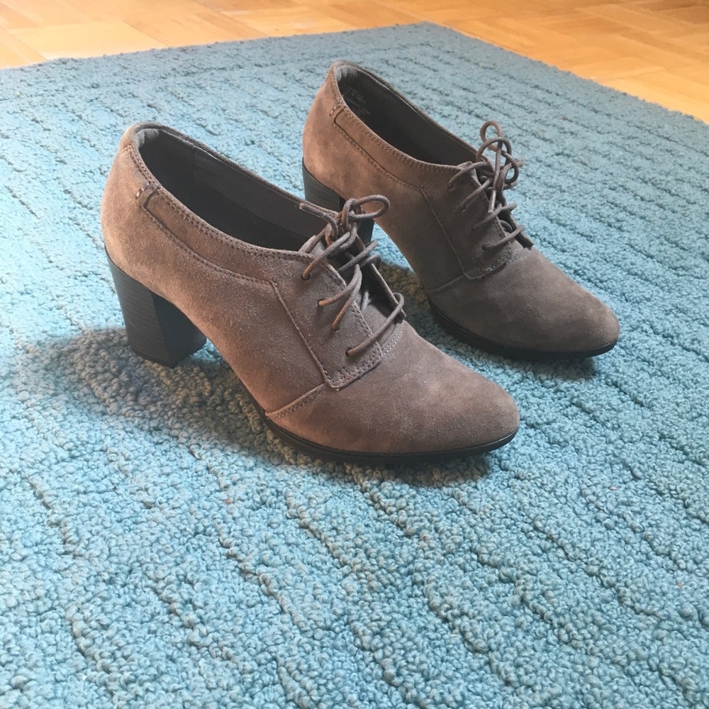 Grey suede Clarks